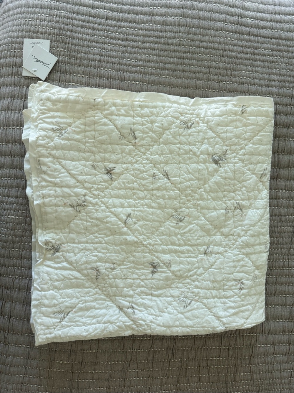 White Storm Print Baby Quilted Blanket - Picture 2 of 3